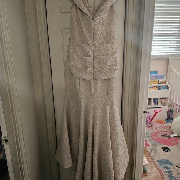 Terani Couture Blush and Gold Evening Gown - Picture 3 of 10